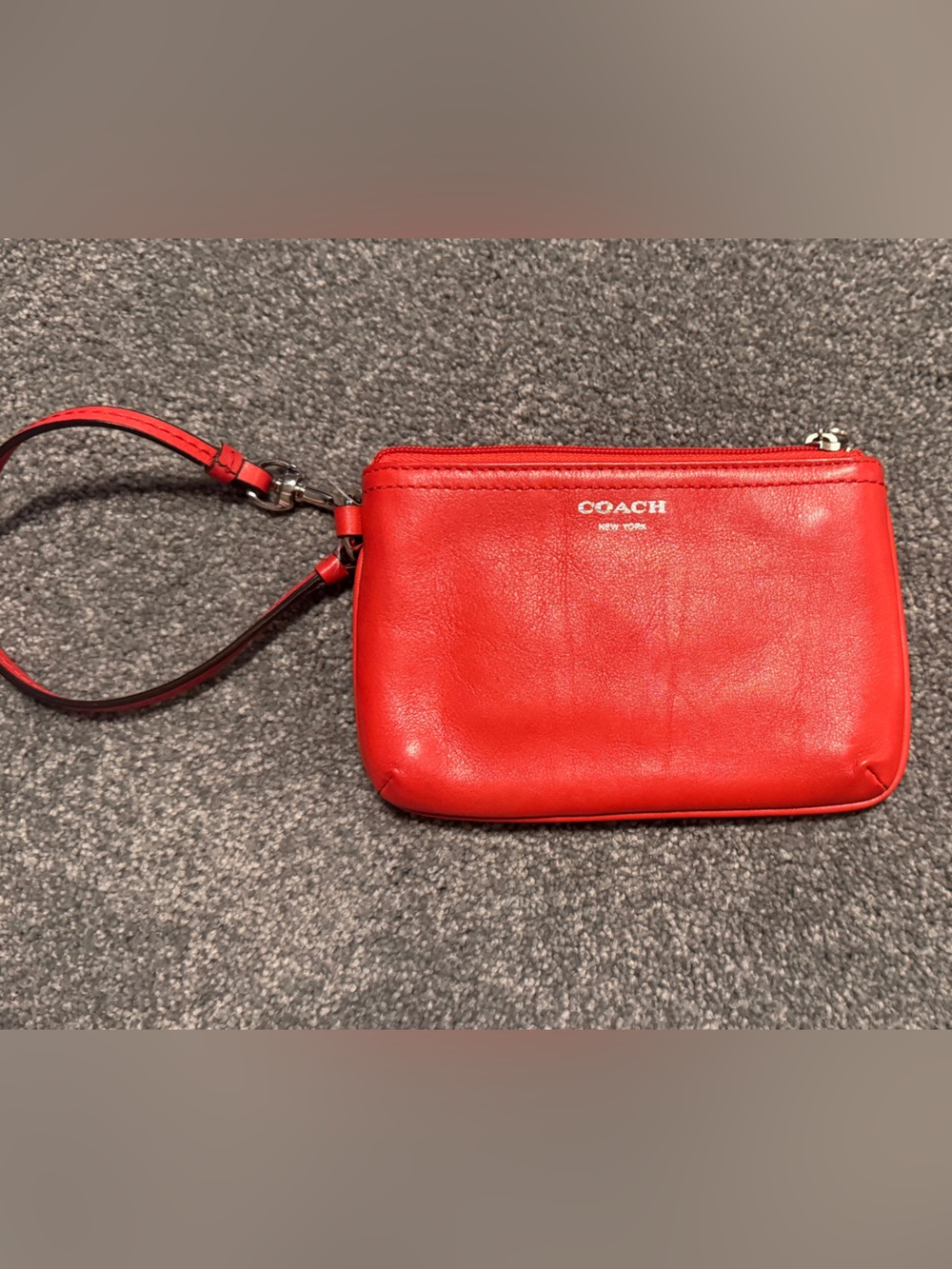 Coach Orange Leather Wristlet